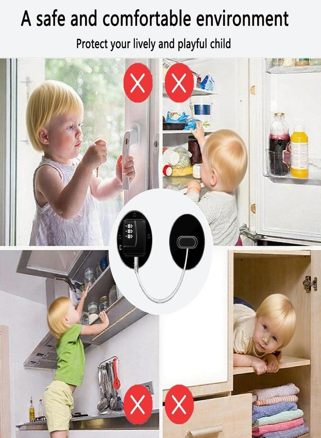 Tayfeim 2-Pack Keyless Digital Lock and Fridge Lock with Key, Cabinet, Drawer, Window & Wardrobe, Child Proof Latches with Combination Code & Key - Image 5