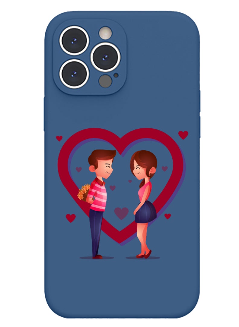 Theodor Protective Slim Fit Case Liquid Silicone Cover with Full Body Protection Anti-Scratch Shockproof Case For iPhone 13 Pro Blue  - make it Happen - Image 1