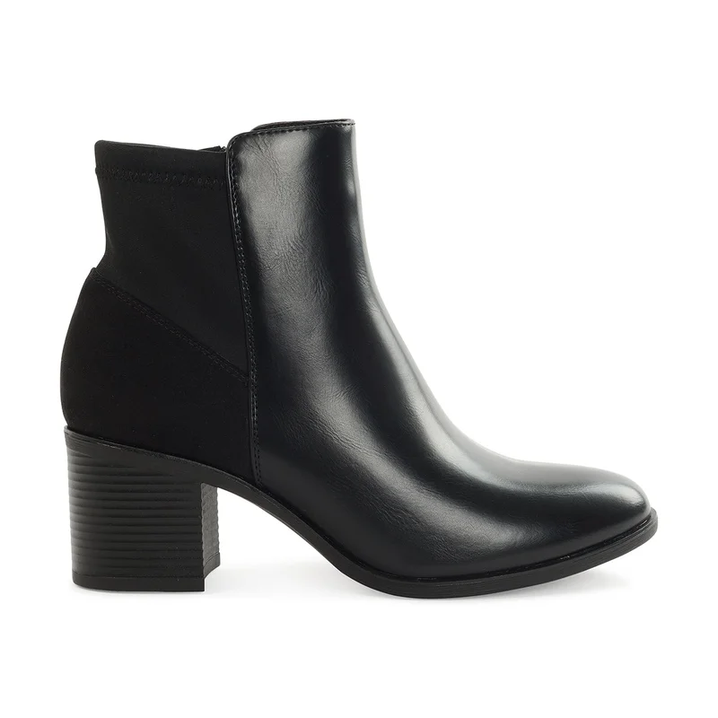 ميلانو Yumi Ladies Ankle Boots Block Heel- Black