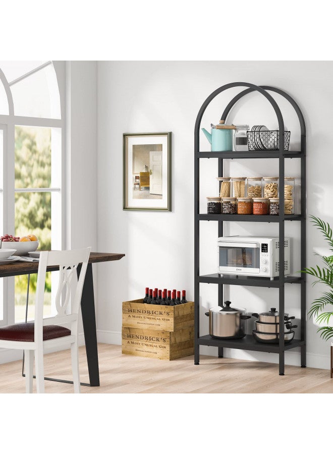 Tribesigns Tribesigns 4-Tier Open Bookshelf, 70.8" Wood Bookcase Storage Shelves with Metal Frame, Freestanding Display Rack Tall Shelving Unit for Office, Bedroom, Living Room, Easy Assembly (Black, 1PC)  - Image 1