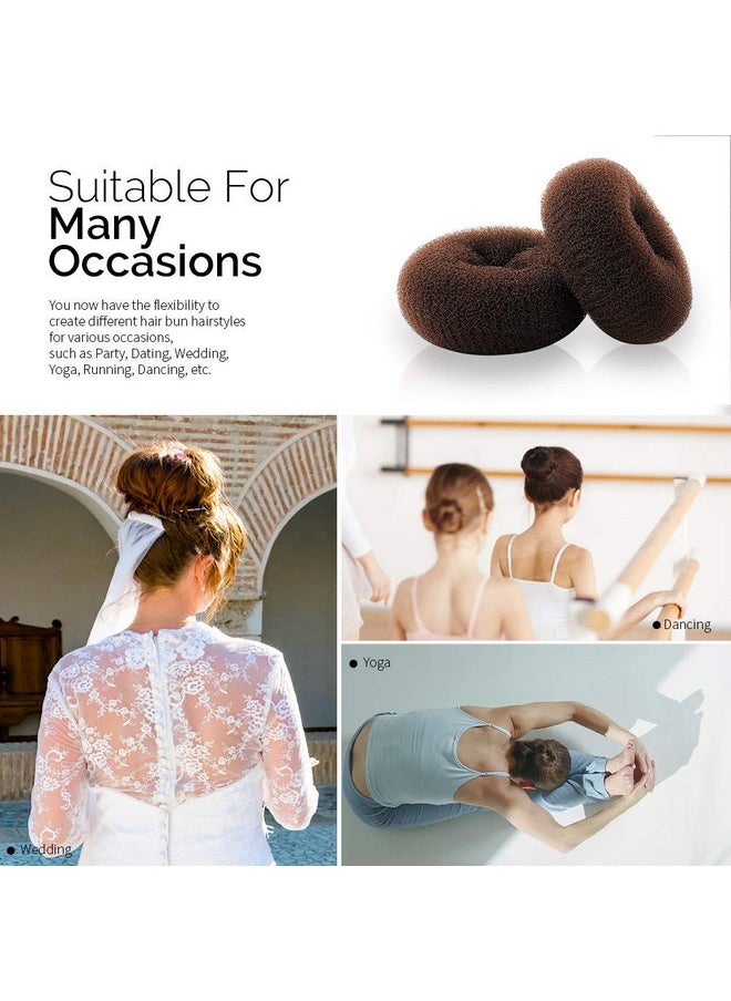 NICEMOVIC Extra Ring Style Hair Donut Shaper for Kids, 2PCS Chignon Bun Maker for Short and Thin Hair (2.5 Inch, Brown)  - Image 4