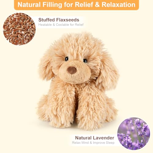 SuzziPals Warmable Golden Retriever Plush Toy, Microwavable Stuffed Animal Heating Pads for Period & Stress Relief, Lavender Dog Stuffed Animal for Anxiety, Bedtime, Puppy Plushie Gifts for Kid Women - Image 3