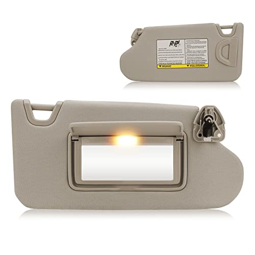 AEagle Sun Visor with Vanity Light for 2013-2018 Nissan Altima Without Sunroof, Right Passenger Side Beige Sunvisor Replacement 96400-3TA2A - Image 1