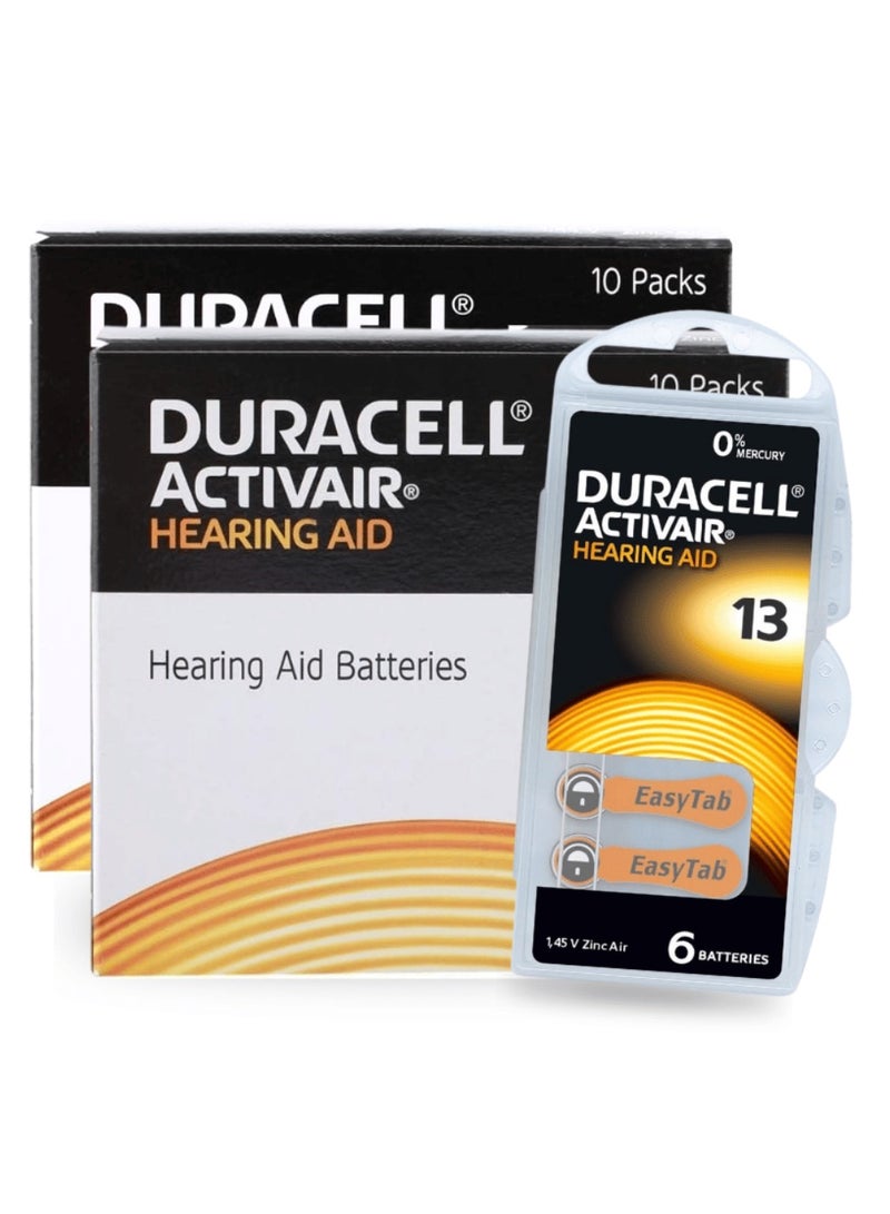 دوراسيل 120-Pieces Duracell Activair (Size 13) Hearing Aid 1.45V Zinc-Air Hg0% Mercury Batteries - Image 1