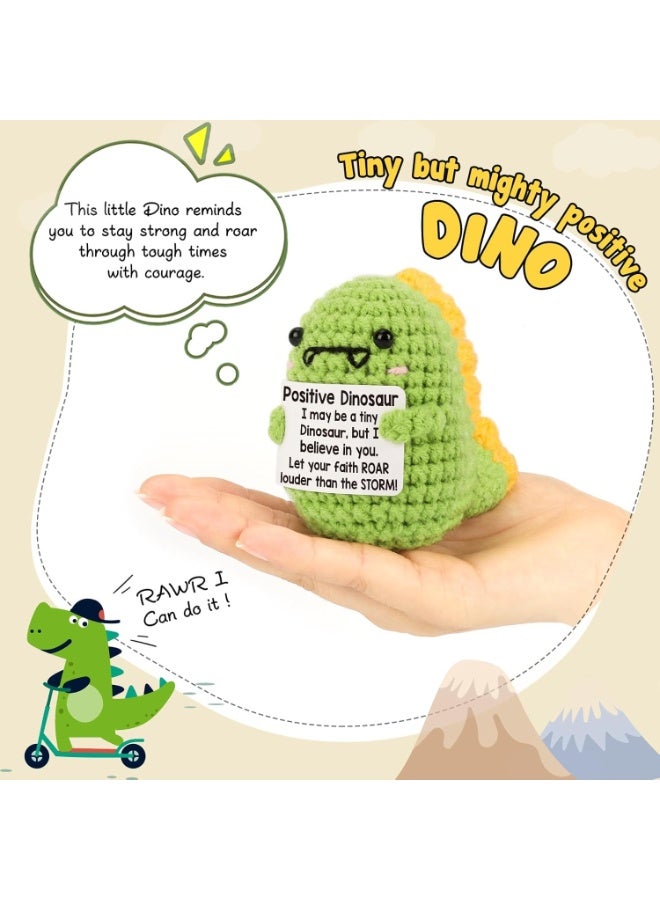 Mini Dinosaur Crochet Gift – Cute Knitted Dino for Positivity & Encouragement, Ideal for Coworkers, Friends, Kids, Christmas Stocking Stuffers & Birthday Desk Décor - Image 2