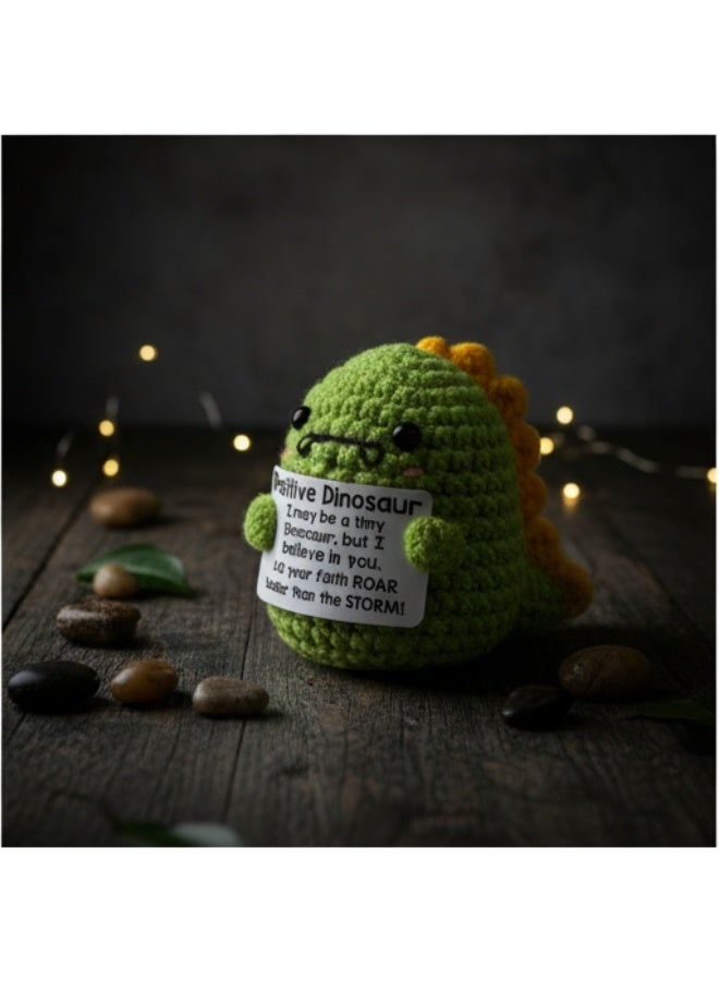 Mini Dinosaur Crochet Gift – Cute Knitted Dino for Positivity & Encouragement, Ideal for Coworkers, Friends, Kids, Christmas Stocking Stuffers & Birthday Desk Décor - Image 4