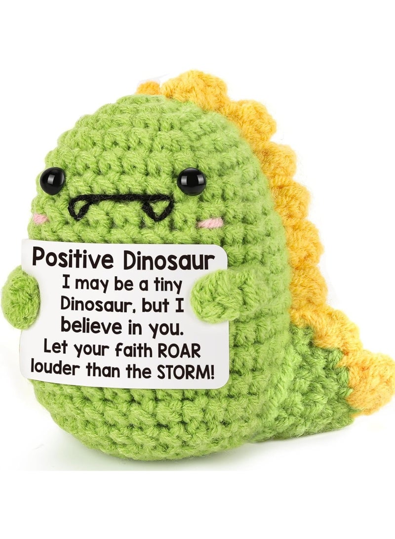 Mini Dinosaur Crochet Gift – Cute Knitted Dino for Positivity & Encouragement, Ideal for Coworkers, Friends, Kids, Christmas Stocking Stuffers & Birthday Desk Décor - Image 3
