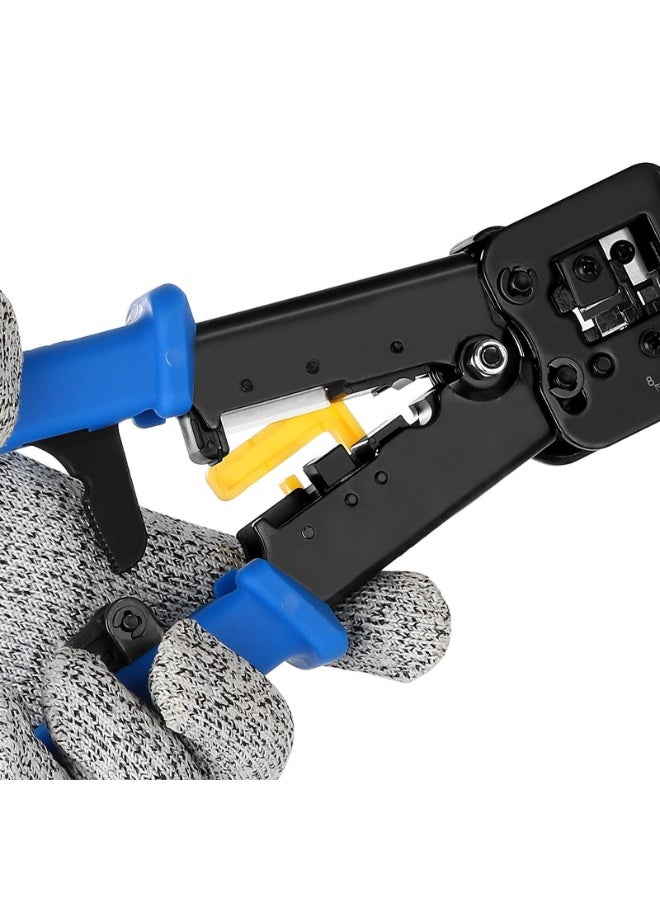 مجموعة أدوات ضغط 43 قطعة Cat6 RJ45 مع موصلات RJ45 Cat6، وأغطية، وقاطع أسلاك، وجهاز اختبار كابلات الشبكة - Image 3