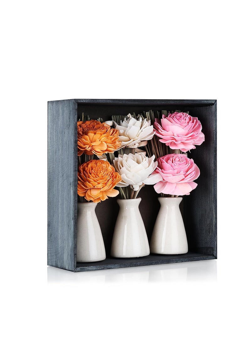IRIS - Iris Home Fragrances Botonical Trio Ceramic Gift Box with Dry Flowers in a Wooden Box- 520g,Fine-Living Fragrance/Home Decor. - Image 1