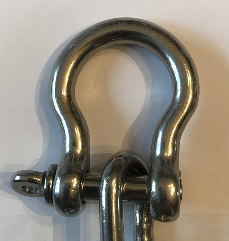 US Stainless سلسلة مرساة من الفولاذ المقاوم للصدأ 316 بحجم 1/4" (6 مم) مع 2 حلقات - بطول 10 أقدام - Image 5