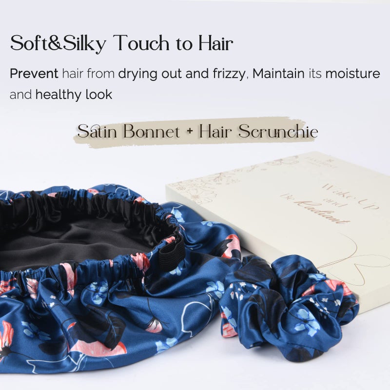 YANIBEST Adjustable Silk Bonnet Double Layer Satin Bonnet Hair Bonnet for Sleeping Bonnets for Women Hats Curly Natural Hair, Orchid - Image 5