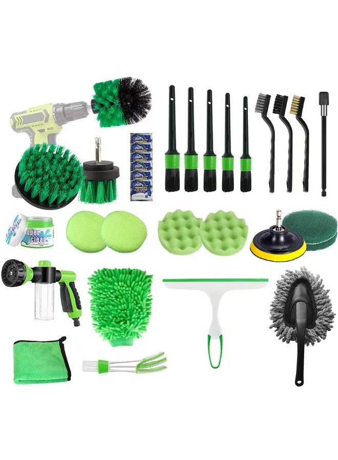 Soofam 32Pcs Car Wash Cleaning Kit with Foam Sprayer, Multifunctional Detailing Brush, Car Wash Towels, Polishing Sponge, Tire Cleaning, Professional Car Care Kit - Image 1