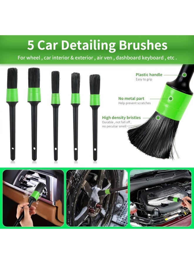 Soofam 32Pcs Car Wash Cleaning Kit with Foam Sprayer, Multifunctional Detailing Brush, Car Wash Towels, Polishing Sponge, Tire Cleaning, Professional Car Care Kit - Image 3