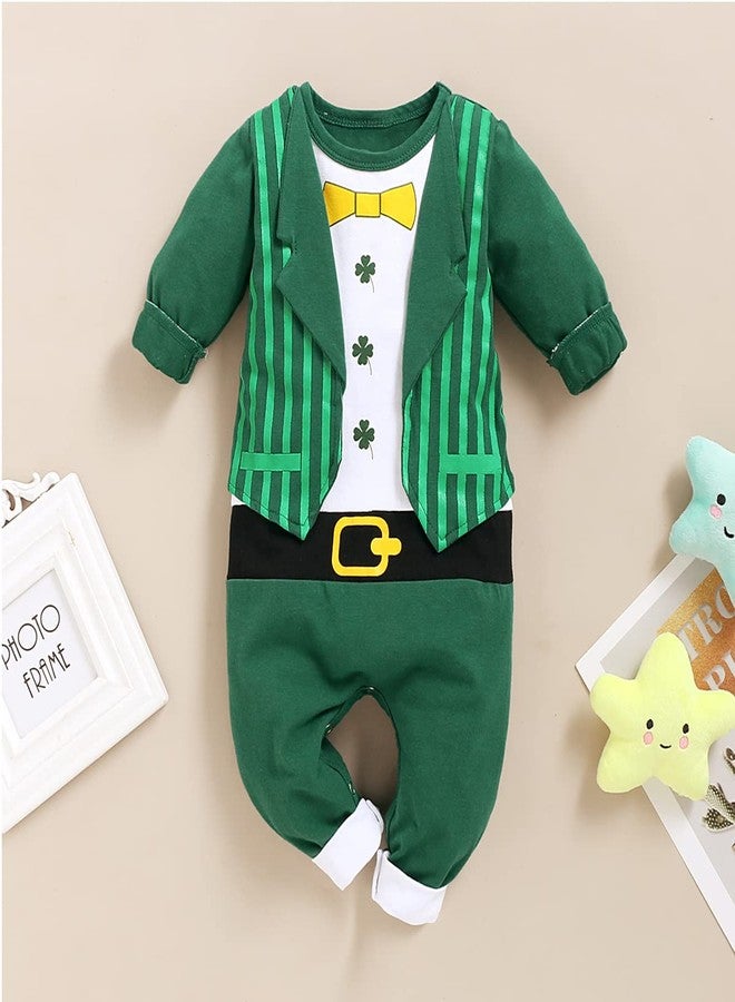 Happidoo Baby Boys St Patricks Day Outfit Newborn Shamrock Romper (Green,6-12 Months) - Image 3