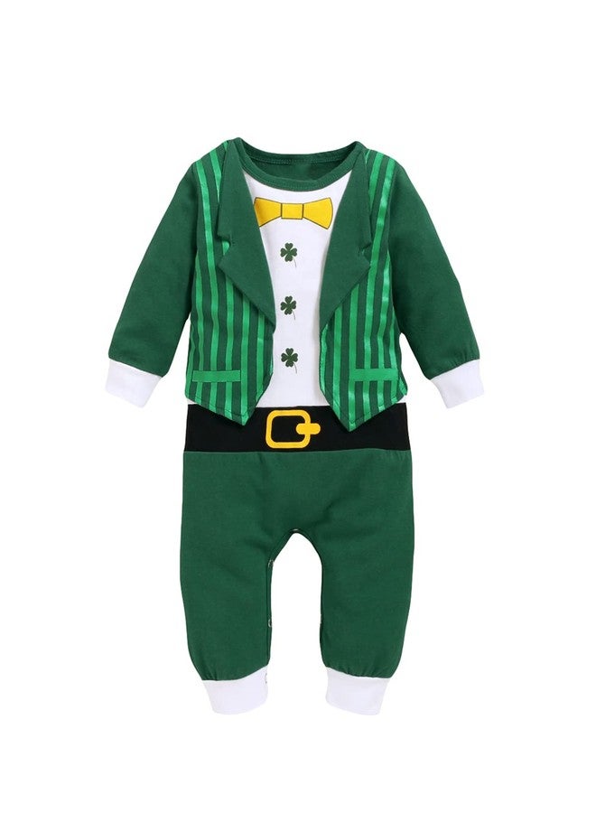 Happidoo Baby Boys St Patricks Day Outfit Newborn Shamrock Romper (Green,6-12 Months) - Image 1