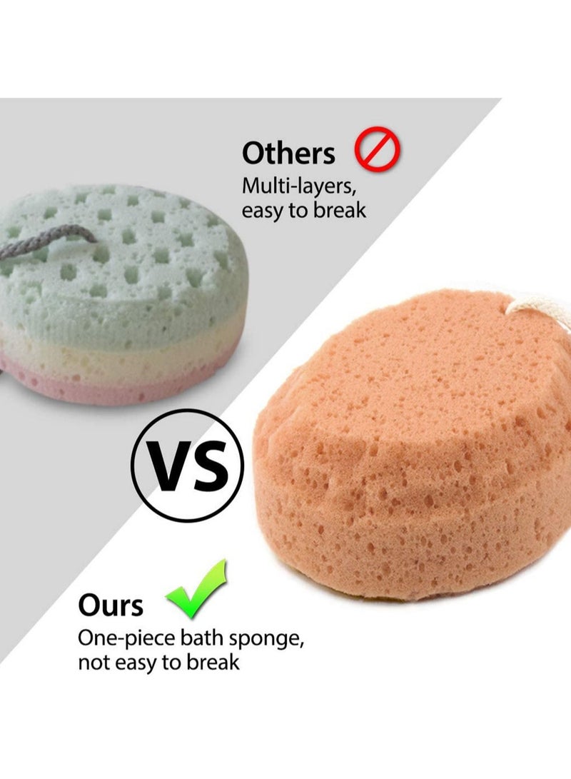 2pcs Natural Sponge Bath Soft Shower Loofah, Body Scrubber Exfoliating Loofahs Pouf Cleaning Luffa Soothing for Bathroom Cleansing Supply - Image 2