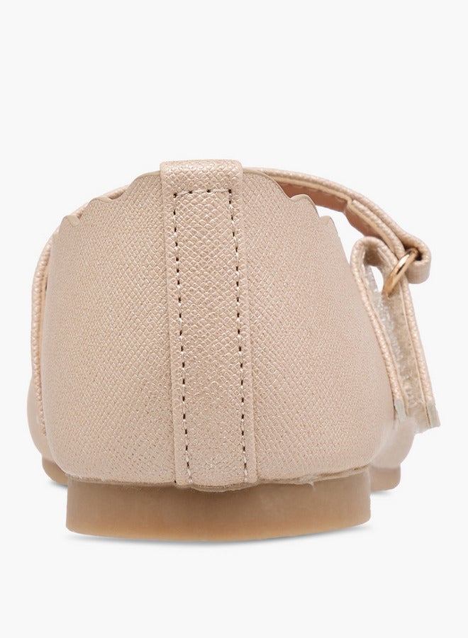 جونيورز حذاء باليرينا بناتي بحافة مكشكشة وإغلاق بشريط لاصق - Image 4