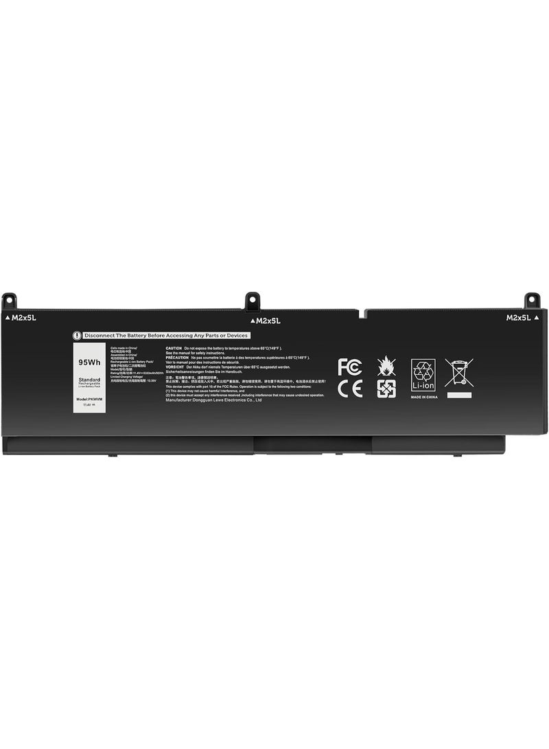 Terabyte PKWVM Laptop Battery Replacement for Dell Precision 7550 7560 7750 7760 Mobile Workstation P44E P93F P44E001 P44E002 P93F001 P93F002 C903V CR72X 0CR72X 0447VR 068N03 17C06 453-BBCQ - Image 1