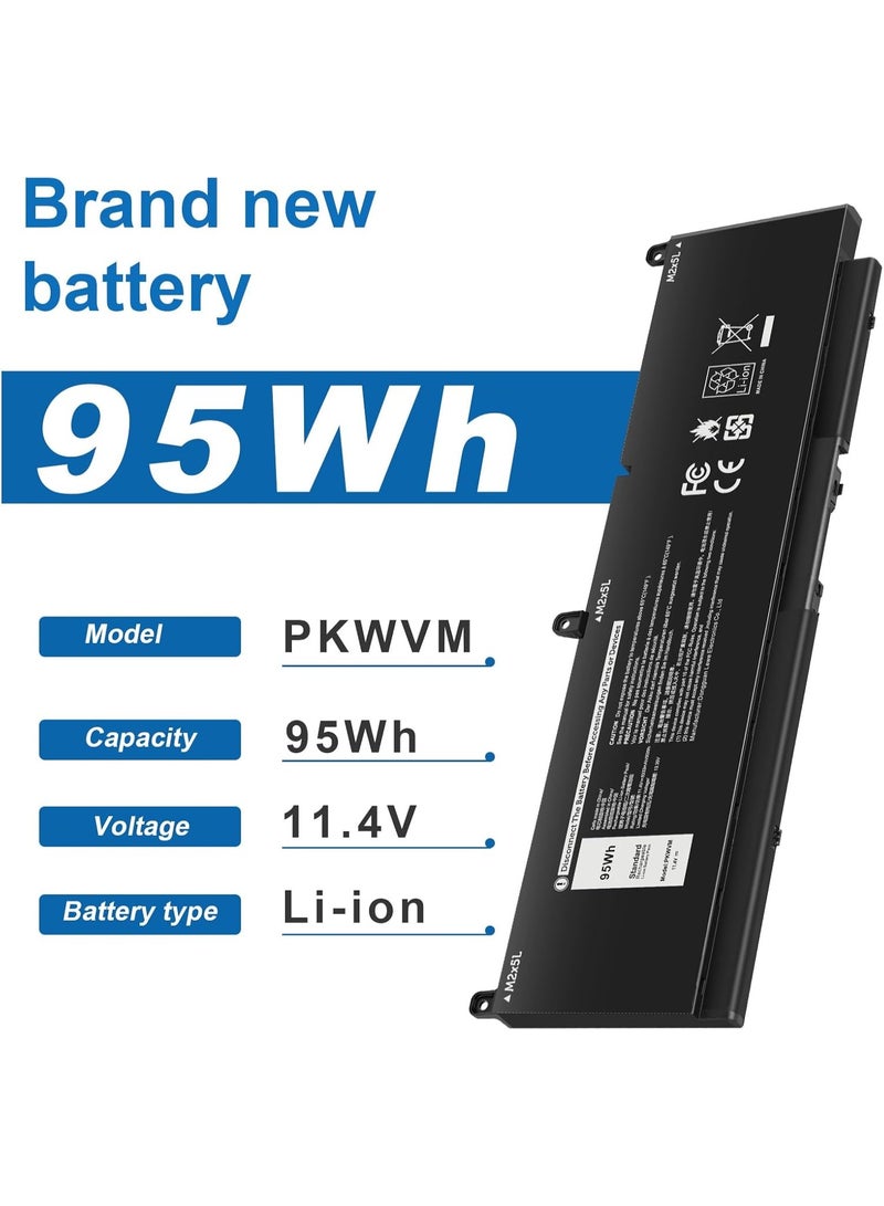 Terabyte PKWVM Laptop Battery Replacement for Dell Precision 7550 7560 7750 7760 Mobile Workstation P44E P93F P44E001 P44E002 P93F001 P93F002 C903V CR72X 0CR72X 0447VR 068N03 17C06 453-BBCQ - Image 2