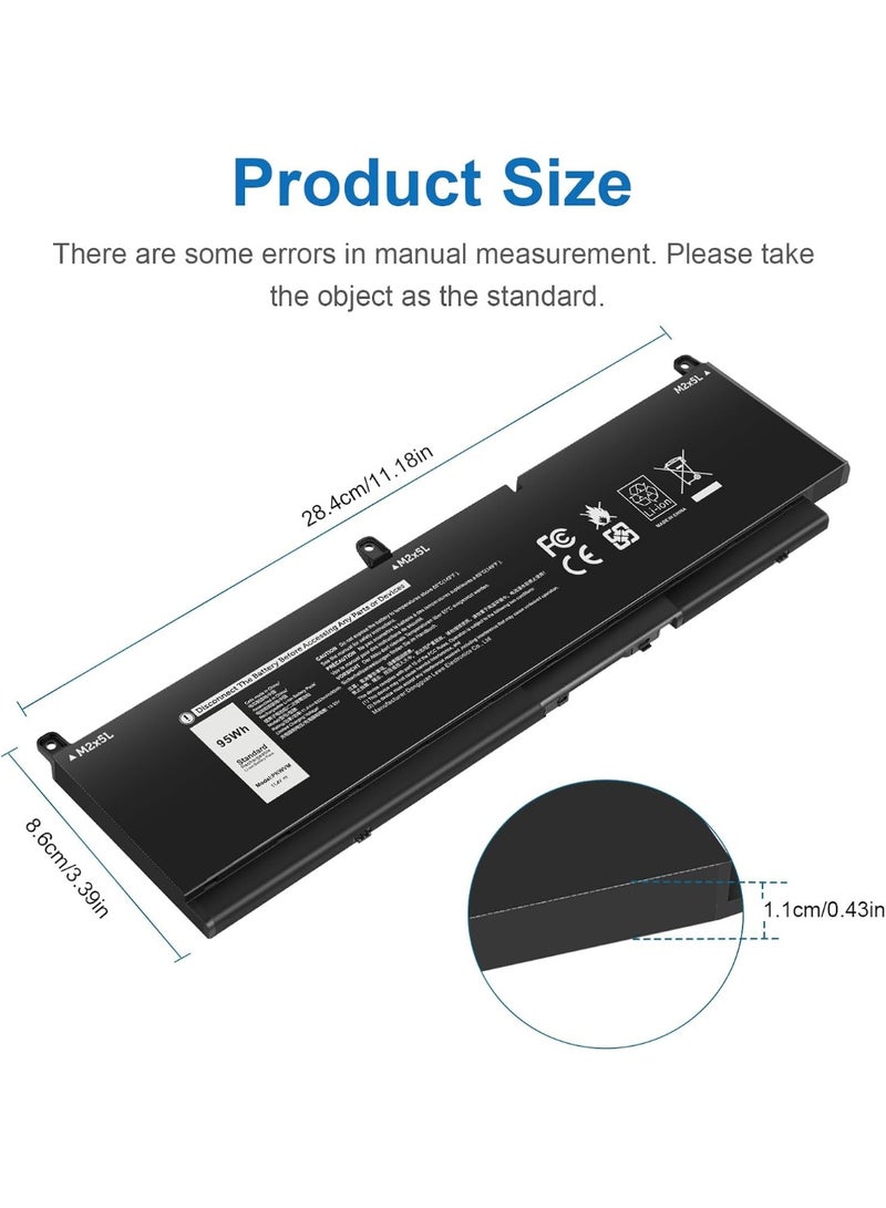 Terabyte PKWVM Laptop Battery Replacement for Dell Precision 7550 7560 7750 7760 Mobile Workstation P44E P93F P44E001 P44E002 P93F001 P93F002 C903V CR72X 0CR72X 0447VR 068N03 17C06 453-BBCQ - Image 5