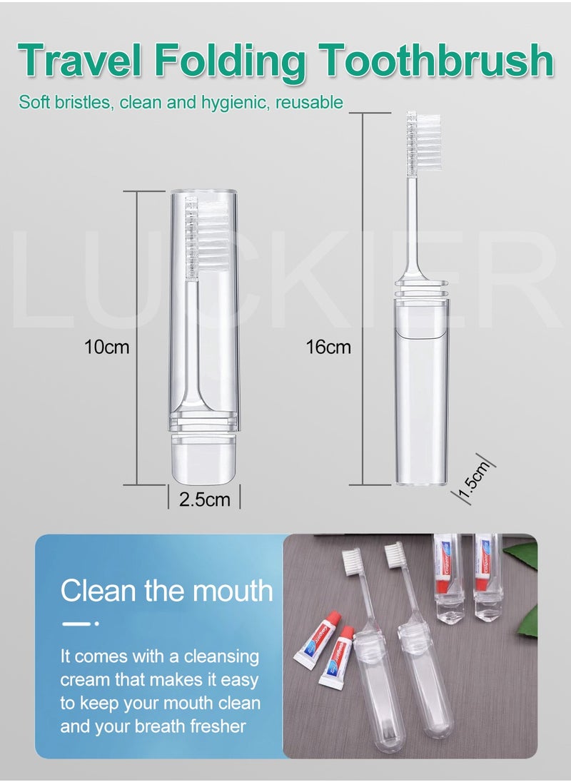 LUCKIER Travel essentials, disposable set includes bath towel, face towel, shower cap, toothbrush, dental floss, beard razor, comb, care kit, socks, toilet mat. Disposable travel supplies, suitable for outdoor camping, travel, and home backup.  - Image 4
