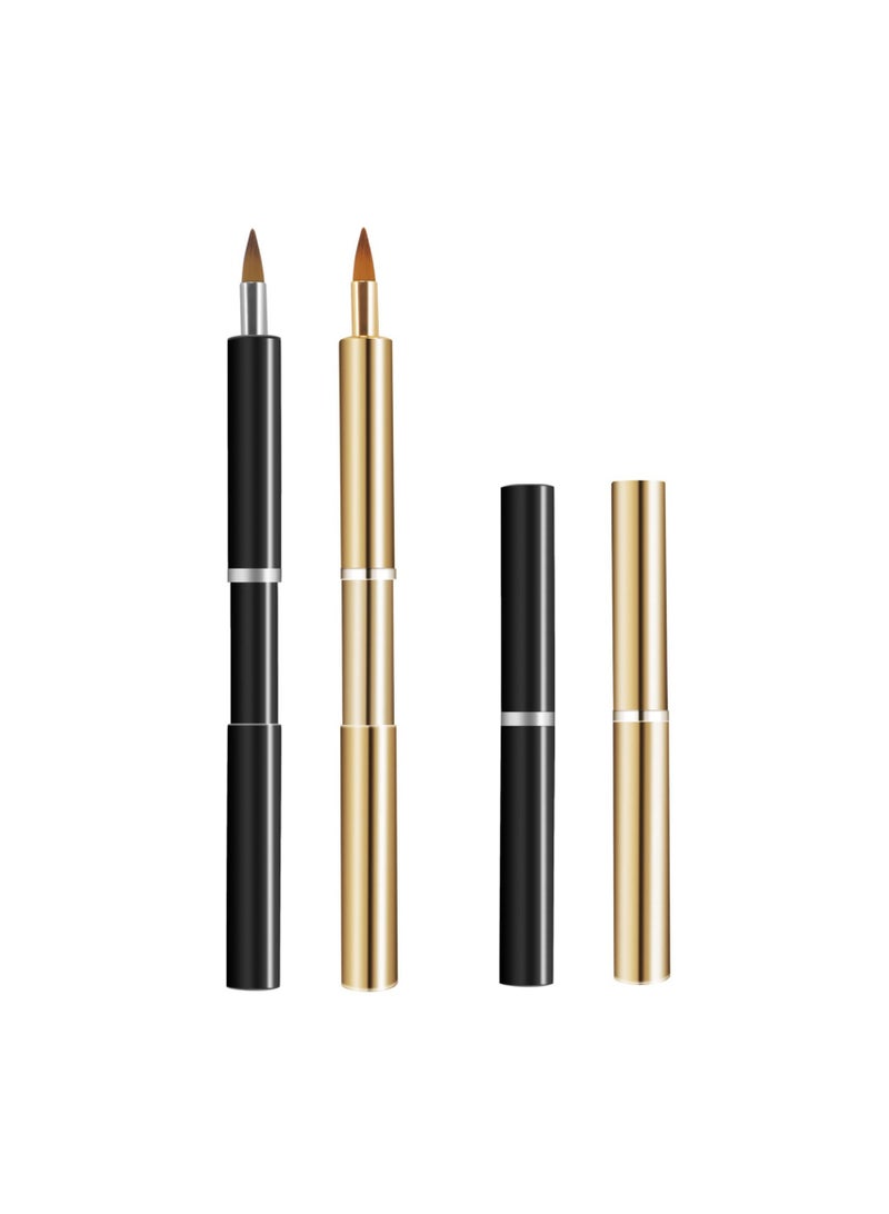 SYOSI Lip Makeup Brush, Retractable Lip Brushes, 2 pack Portable Lip Liner Brush  Perfect for Travel and Daily Use, Lightweight Lipstick Gloss Eyeshadow Applicator with Protective Lid for Women Girls - Image 1