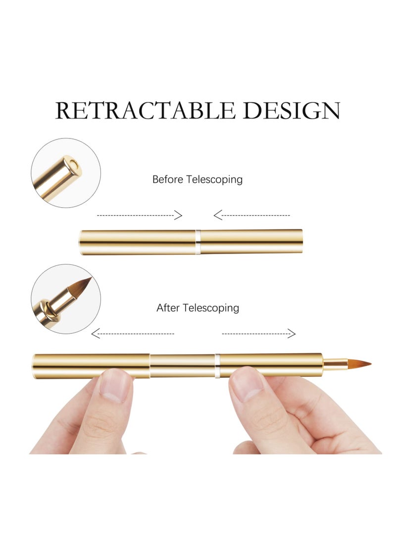 SYOSI Lip Makeup Brush, Retractable Lip Brushes, 2 pack Portable Lip Liner Brush  Perfect for Travel and Daily Use, Lightweight Lipstick Gloss Eyeshadow Applicator with Protective Lid for Women Girls - Image 3