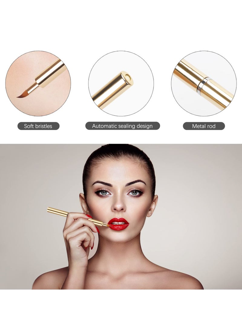 SYOSI Lip Makeup Brush, Retractable Lip Brushes, 2 pack Portable Lip Liner Brush  Perfect for Travel and Daily Use, Lightweight Lipstick Gloss Eyeshadow Applicator with Protective Lid for Women Girls - Image 4