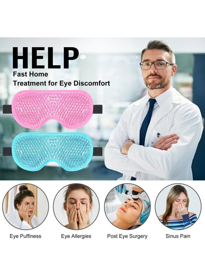 BeeVines Gel Eye Mask, 2 Pack Cooling Ice Masks for Puffy Eyes for Men & Women, Cold & Warm Compress for Post Surgery, Puffiness, Allergies, Sinuses & Migraines Treatment - Image 2