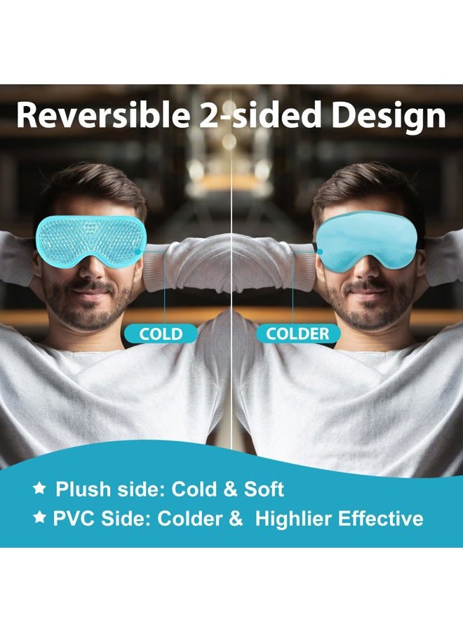 BeeVines Gel Eye Mask, 2 Pack Cooling Ice Masks for Puffy Eyes for Men & Women, Cold & Warm Compress for Post Surgery, Puffiness, Allergies, Sinuses & Migraines Treatment - Image 3