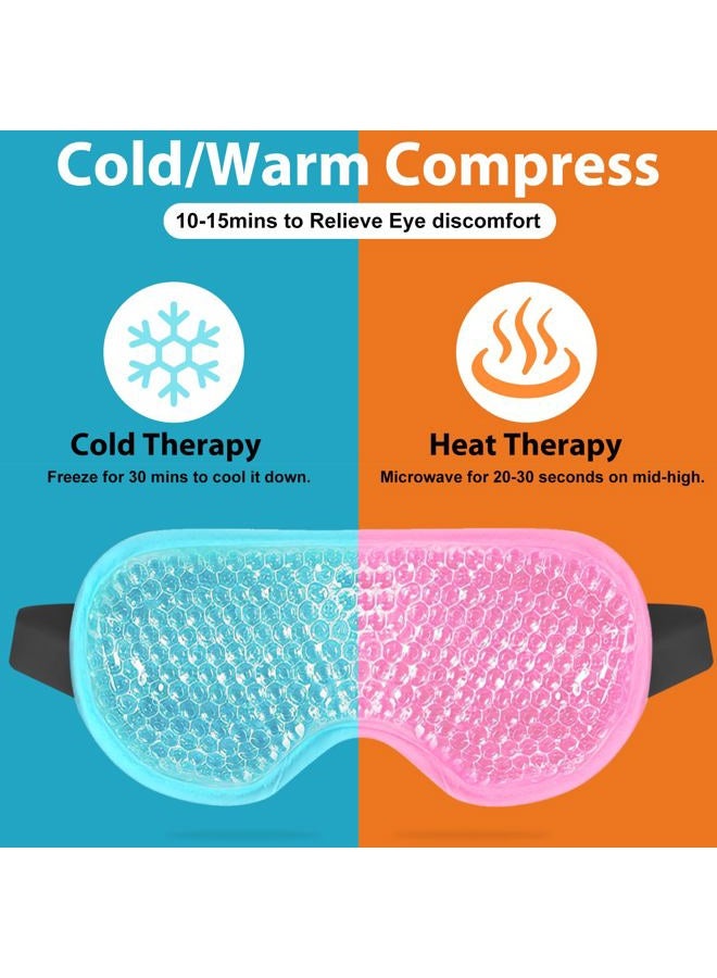 BeeVines Gel Eye Mask, 2 Pack Cooling Ice Masks for Puffy Eyes for Men & Women, Cold & Warm Compress for Post Surgery, Puffiness, Allergies, Sinuses & Migraines Treatment - Image 4