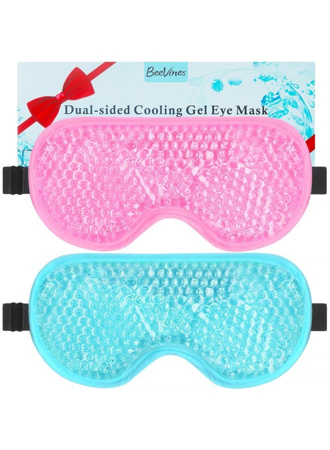 BeeVines Gel Eye Mask, 2 Pack Cooling Ice Masks for Puffy Eyes for Men & Women, Cold & Warm Compress for Post Surgery, Puffiness, Allergies, Sinuses & Migraines Treatment - Image 1
