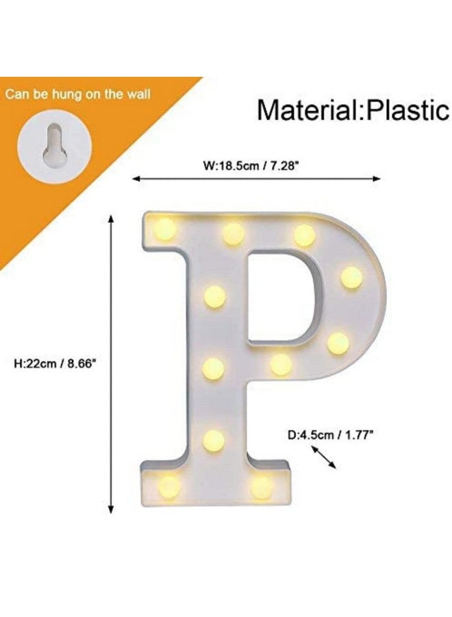 VRB Dec™ 1 Pcs Marquee Alphabet Light Letters/Letter Light/Alphabet/led Alphabet Letters/Aesthetic Room/Wall Decor Items/Birthday Decoration Items (Pack of 1) (P) - Image 2
