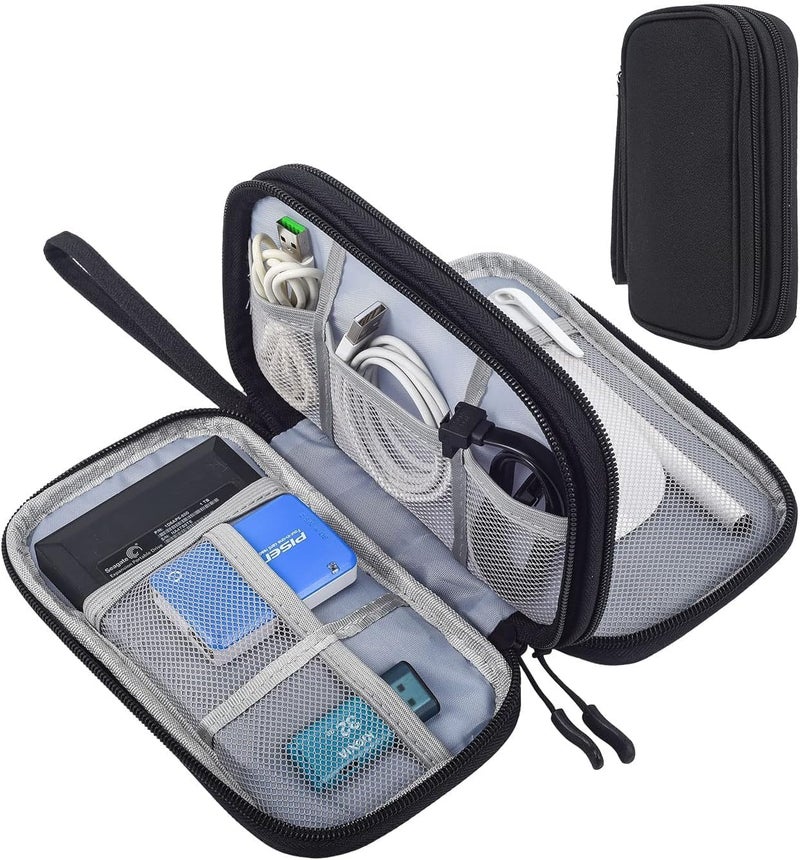 CAOODKDK CAOODKDK Electronics Accessories Organizer Pouch Bag, Travel Universal Organizer for Cable, Charger, Phone, SD Card, Business Travel Gadget Bag  - Image 2