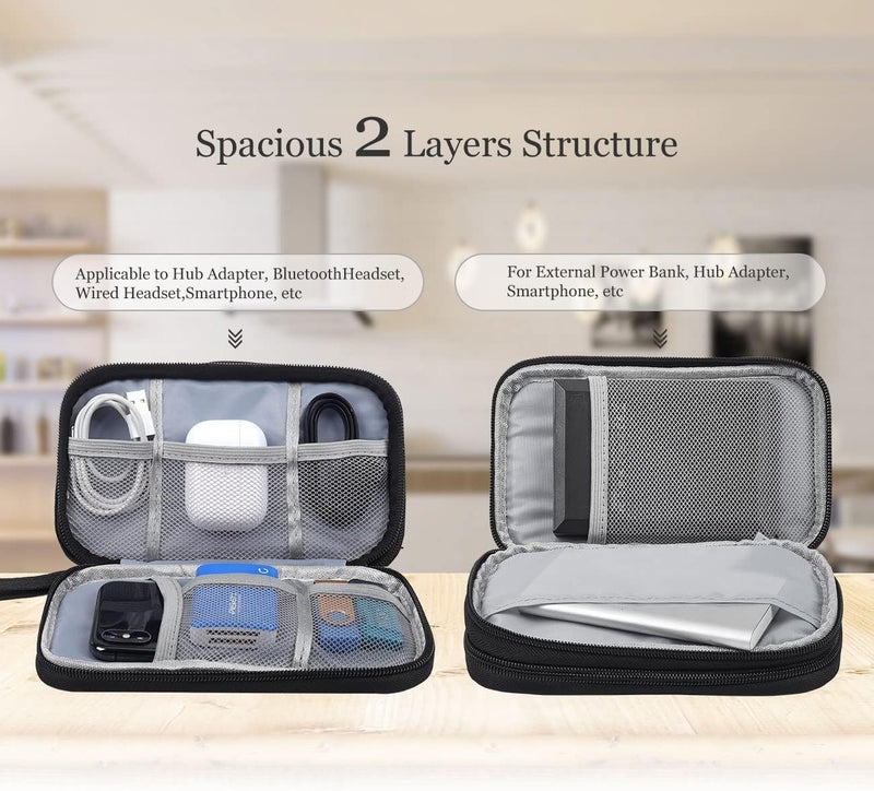 CAOODKDK CAOODKDK Electronics Accessories Organizer Pouch Bag, Travel Universal Organizer for Cable, Charger, Phone, SD Card, Business Travel Gadget Bag  - Image 5