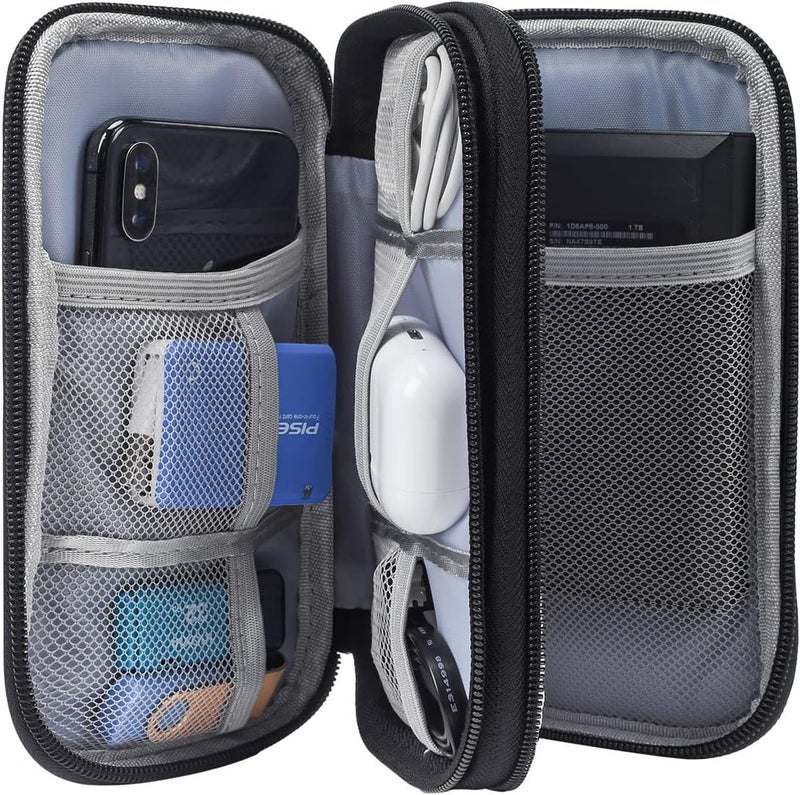 CAOODKDK CAOODKDK Electronics Accessories Organizer Pouch Bag, Travel Universal Organizer for Cable, Charger, Phone, SD Card, Business Travel Gadget Bag  - Image 4