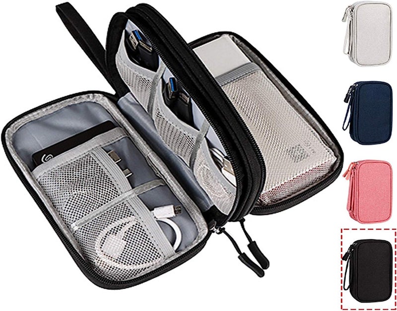 CAOODKDK CAOODKDK Electronics Accessories Organizer Pouch Bag, Travel Universal Organizer for Cable, Charger, Phone, SD Card, Business Travel Gadget Bag  - Image 1