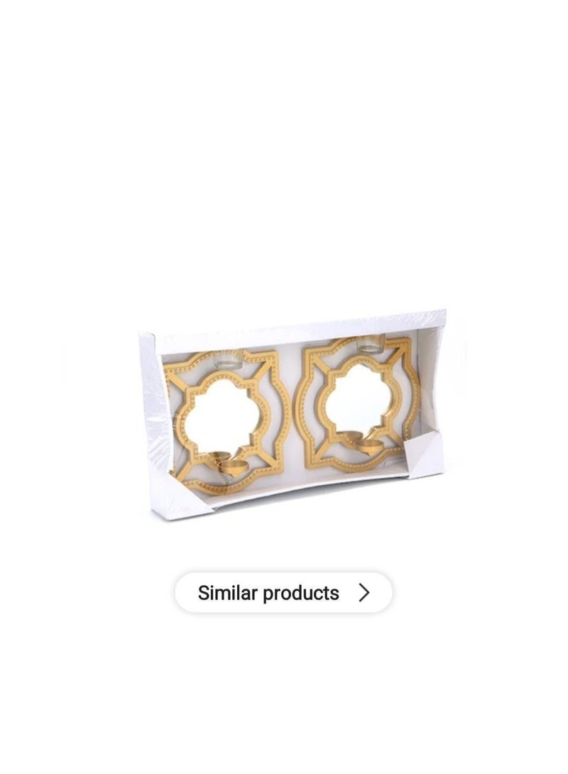 Fiber 2-piece mirror frame candlestick set - Image 2