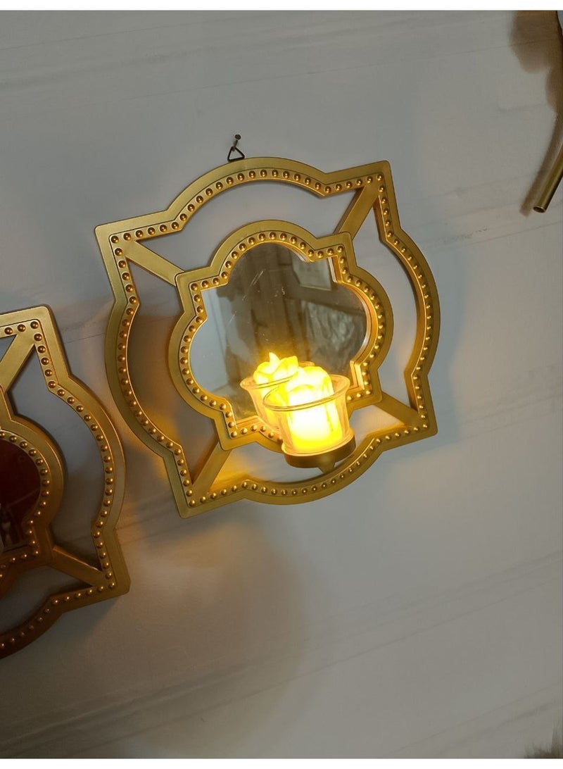 Fiber 2-piece mirror frame candlestick set - Image 5