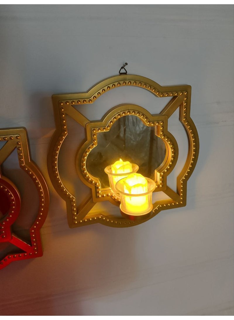 Fiber 2-piece mirror frame candlestick set - Image 4