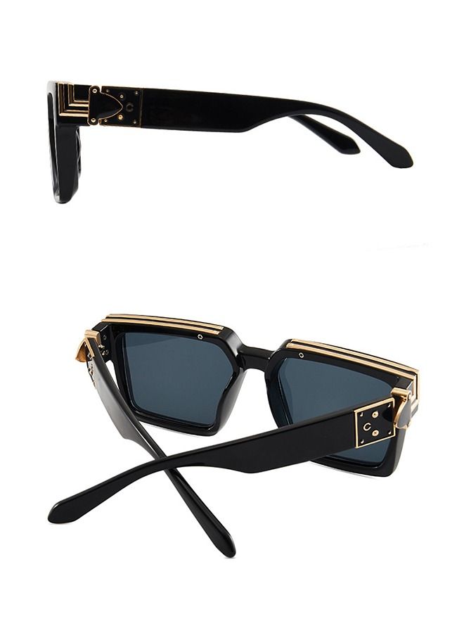 HS Square Oversized Sunglasses Women Men Thick Frame Rectangle Sun Glasses Stylish Eyeglasses Vintage Lightweight UV400 Protection for Shopping Outdoor Sport Hiking Fishing  - Image 3