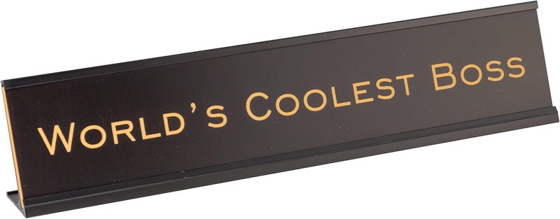 World's Coolest Boss 2"x10" Novelty Nameplate Desk Sign