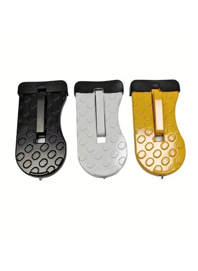 Black Heavy Duty Aluminum Alloy Car Door Step Foldable Anti Slip Pedal - Image 4