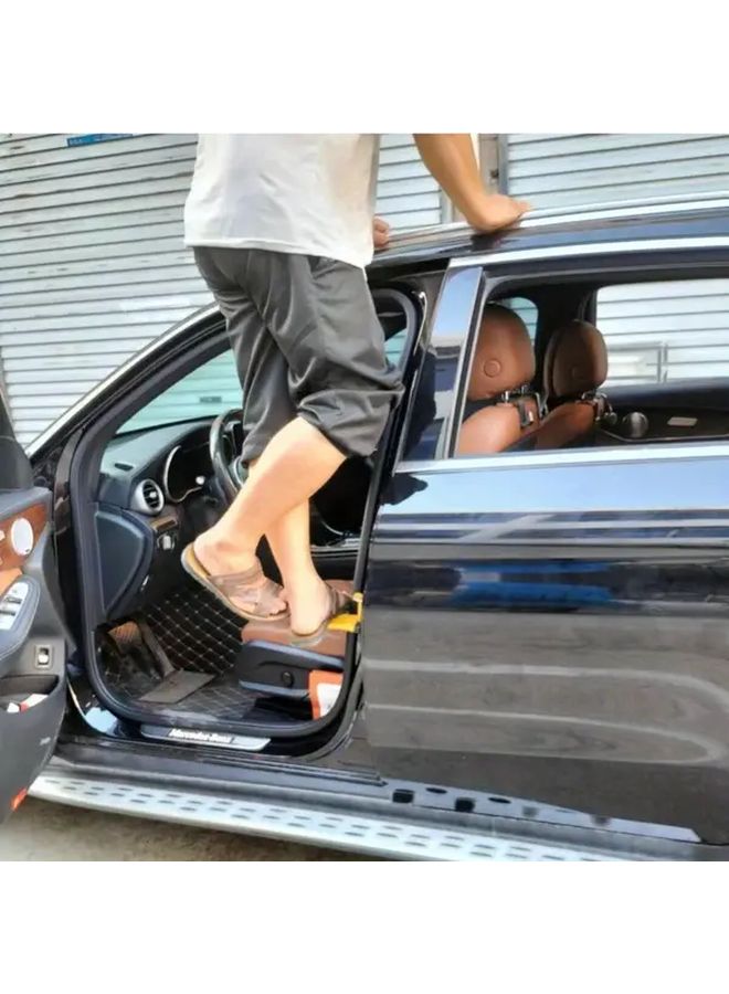 Black Heavy Duty Aluminum Alloy Car Door Step Foldable Anti Slip Pedal - Image 1