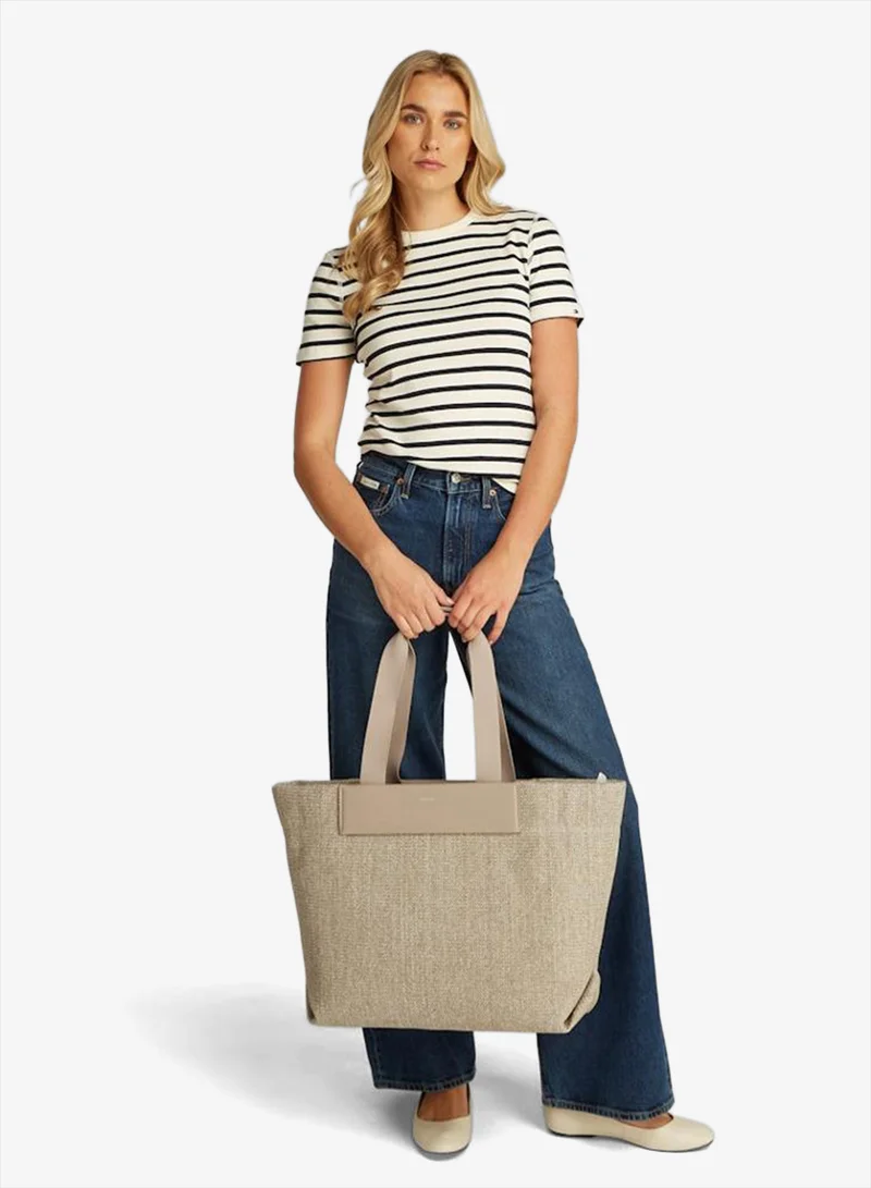 CALVIN KLEIN RAFFIA LARGE SHOPPER