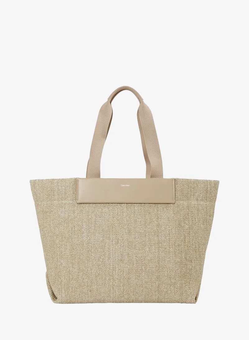 CALVIN KLEIN RAFFIA LARGE SHOPPER