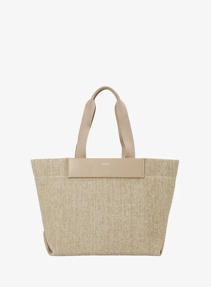 CALVIN KLEIN RAFFIA LARGE SHOPPER