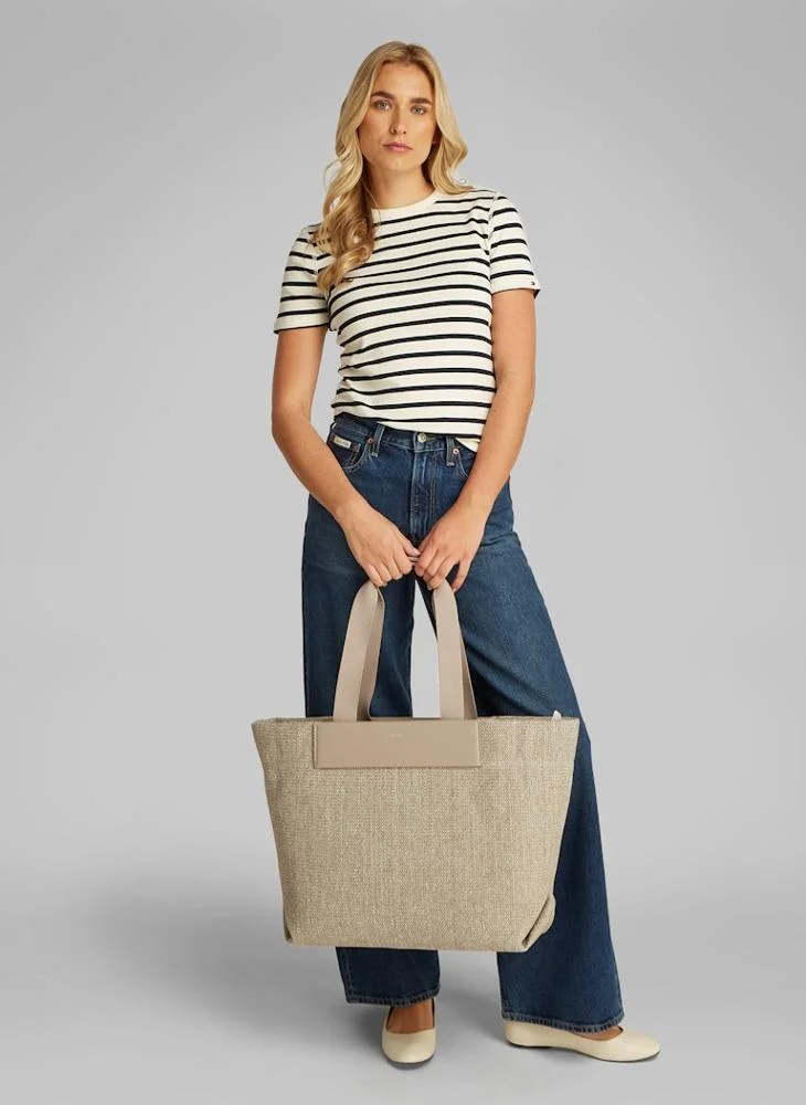CALVIN KLEIN RAFFIA LARGE SHOPPER