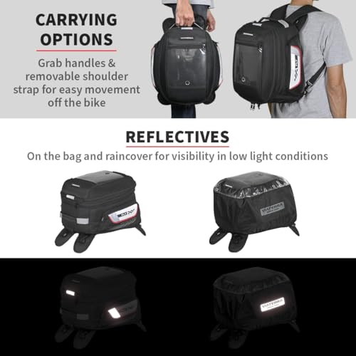 ViaTerra Fly Universal Motorbike Tank Bag (22 litres expanded) with Rain Cover/Dust Cover | Compatible with All Motorcycles (Fiber and Metal Tanks) - Image 4