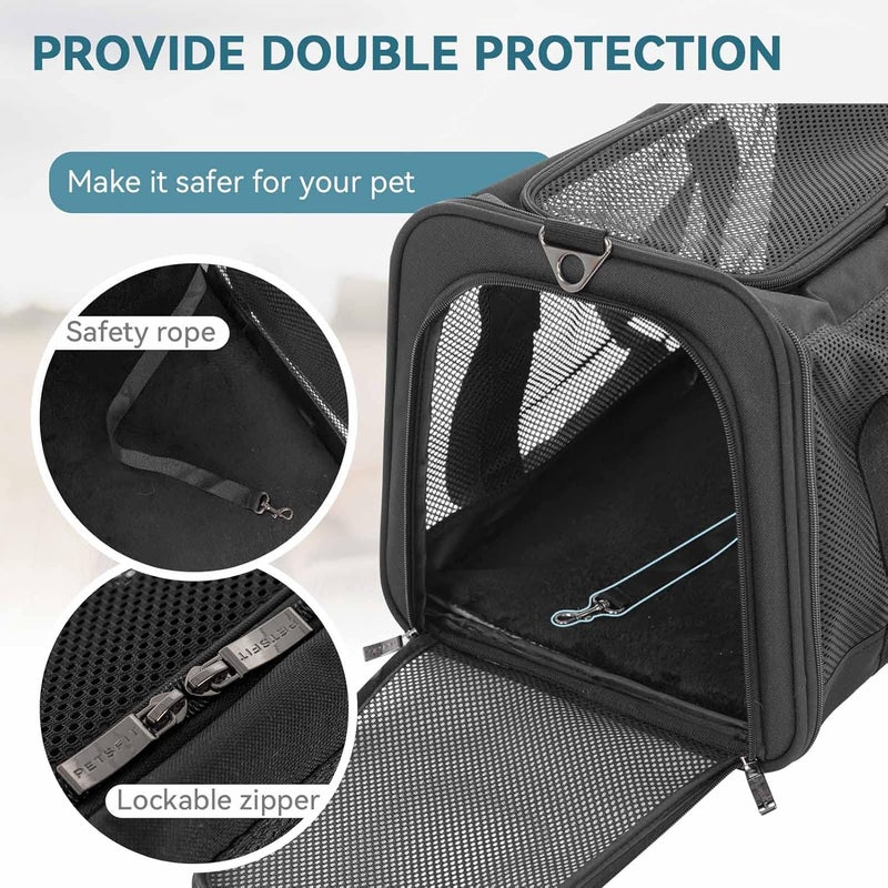 Petsfit Foldable Dog Bag Cat Transport Box Transport Bag Cat and Dog Breathable Dog Carrier for Pets in the Car - Image 4